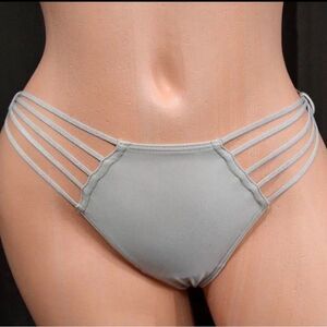 Victoria’s Secret DISCONTINUED sexy Strappy satiny cheekini panty beige